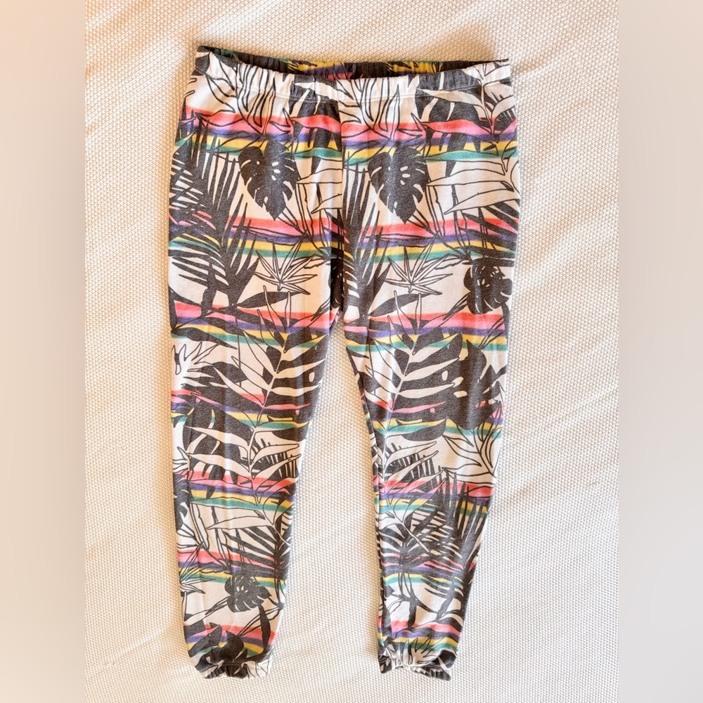 WILDFOX Colorful Black & White Tropical Joggers Sweatpants - Picture 7 of 11